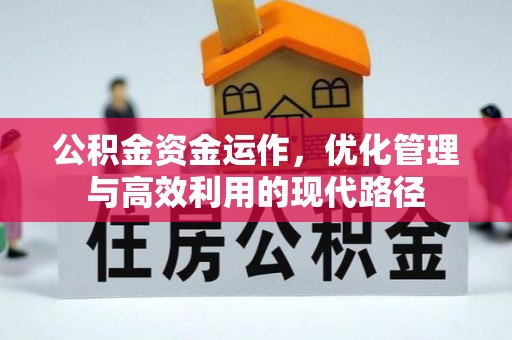 莱山公积金资金运作，优化管理与高效利用的现代路径