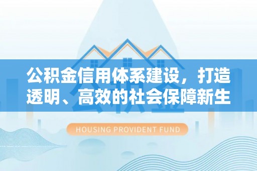 莱山公积金信用体系建设，打造透明、高效的社会保障新生态