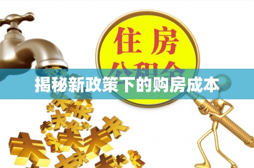 莱山揭秘新政策下的购房成本